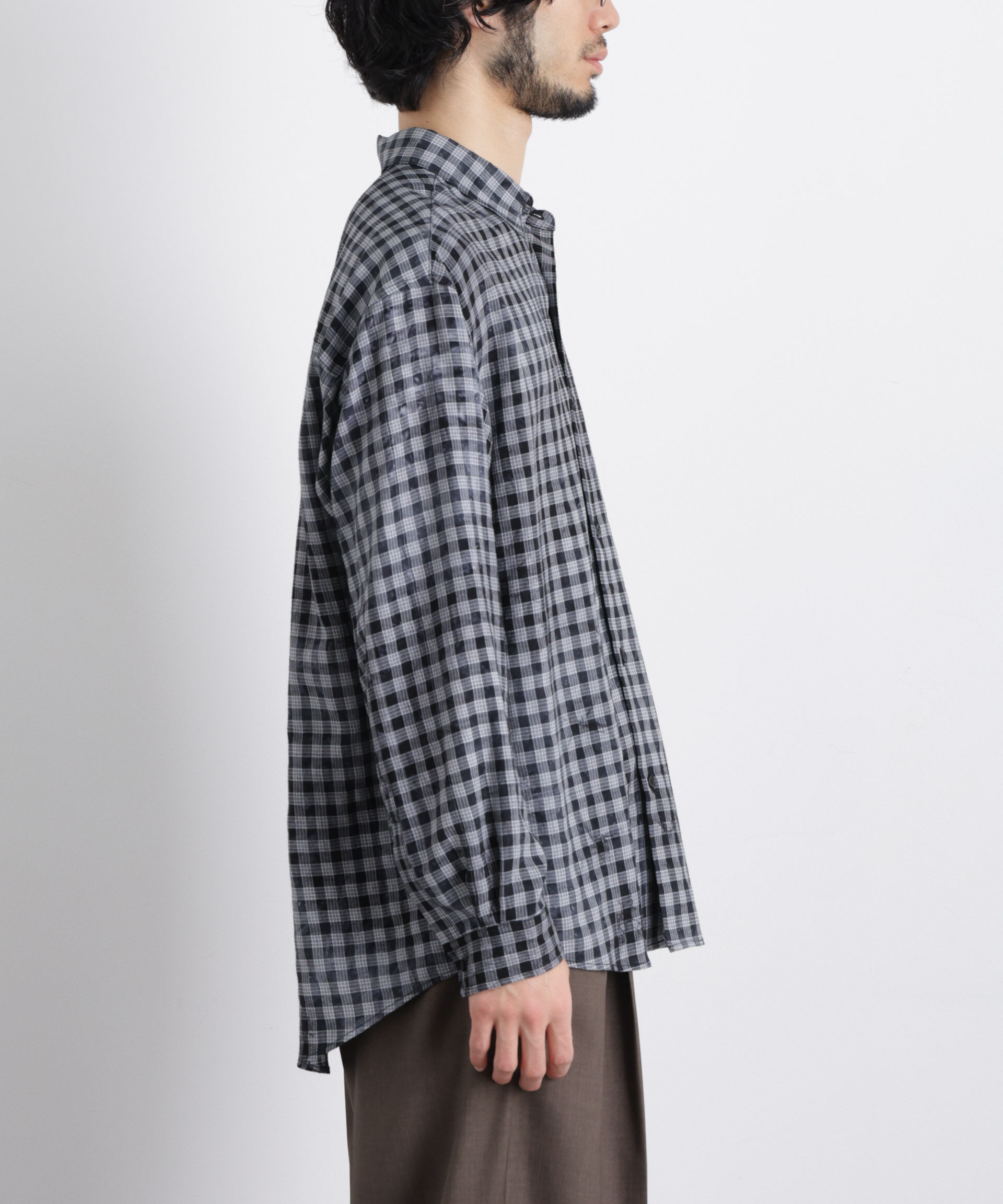 nano･universe「ケミカルフィニッシュチェック オーバーシャツ」|シャツ・ブラウス|
