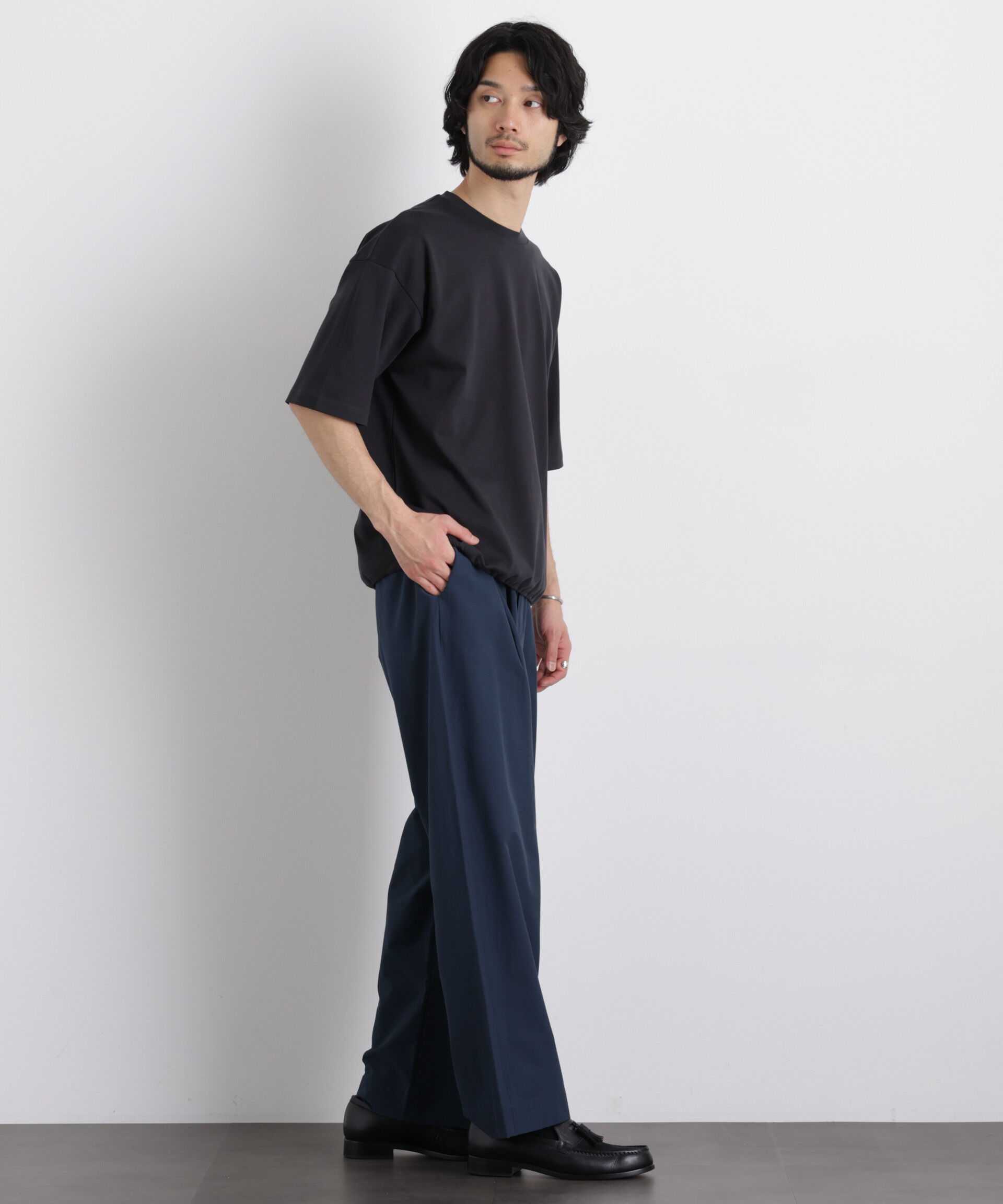 nano･universe「ワイドダンボール Tシャツ 半袖」|Tシャツ・カットソー|