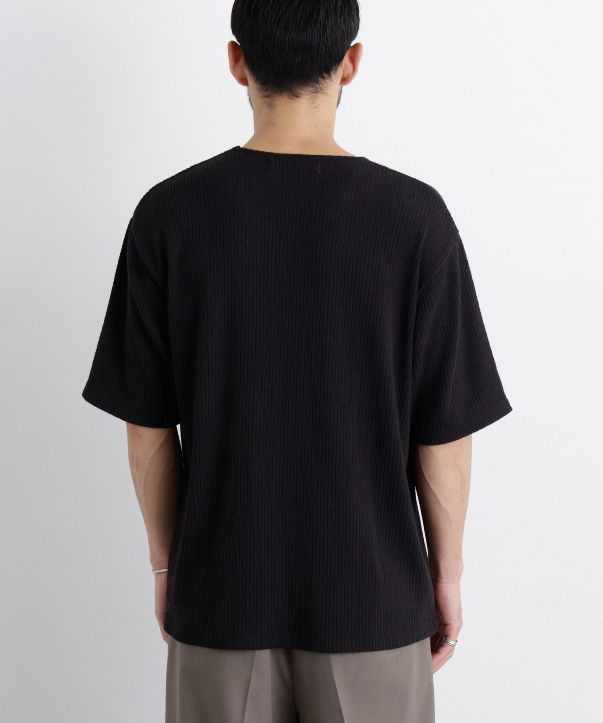 nano･universe「強撚ループヤーン針抜きストレッチ Tシャツ」|Tシャツ・カットソー|