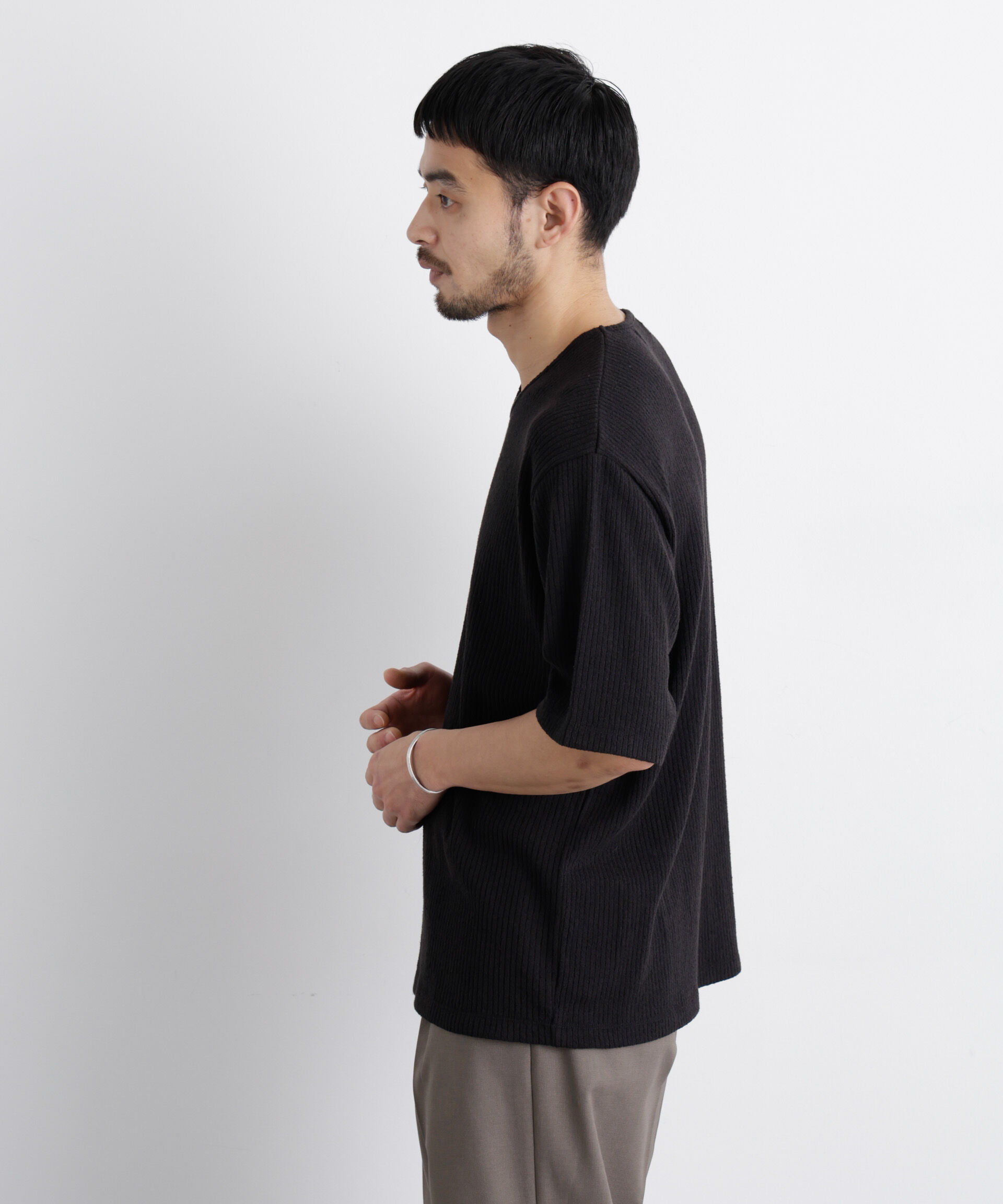 nano･universe「強撚ループヤーン針抜きストレッチ Tシャツ」|Tシャツ・カットソー|