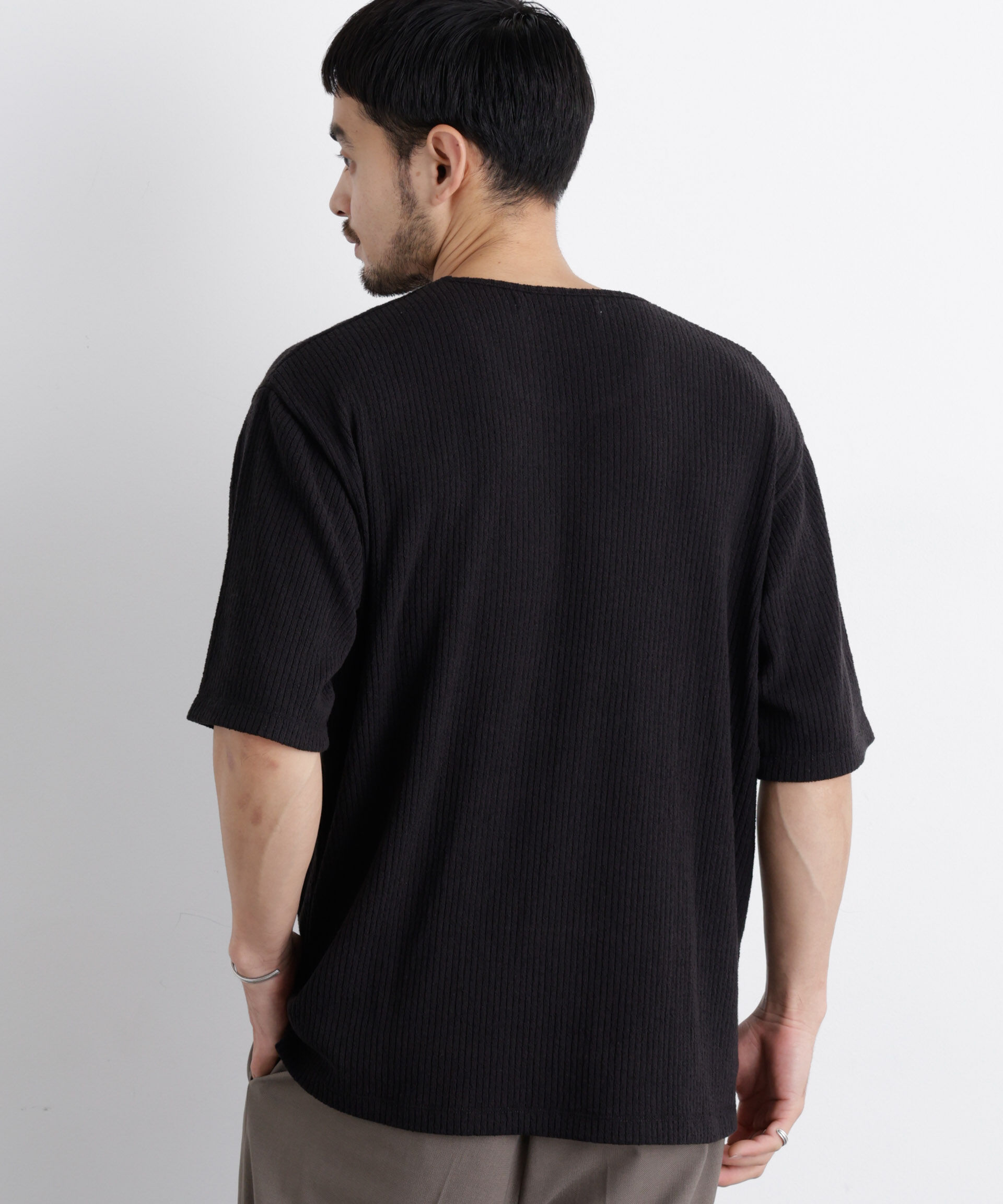 nano･universe「強撚ループヤーン針抜きストレッチ Tシャツ」|Tシャツ・カットソー|