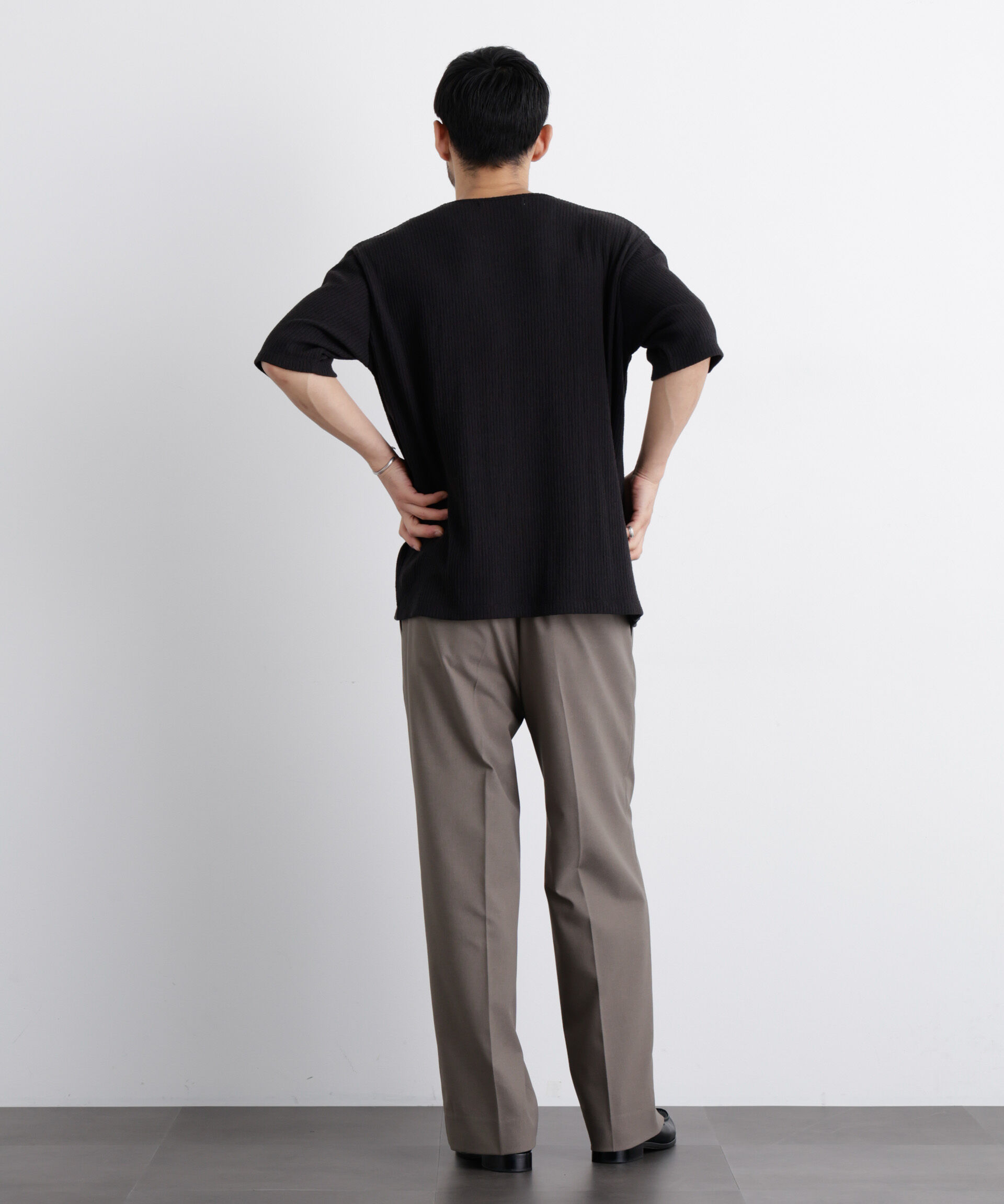 nano･universe「強撚ループヤーン針抜きストレッチ Tシャツ」|Tシャツ・カットソー|