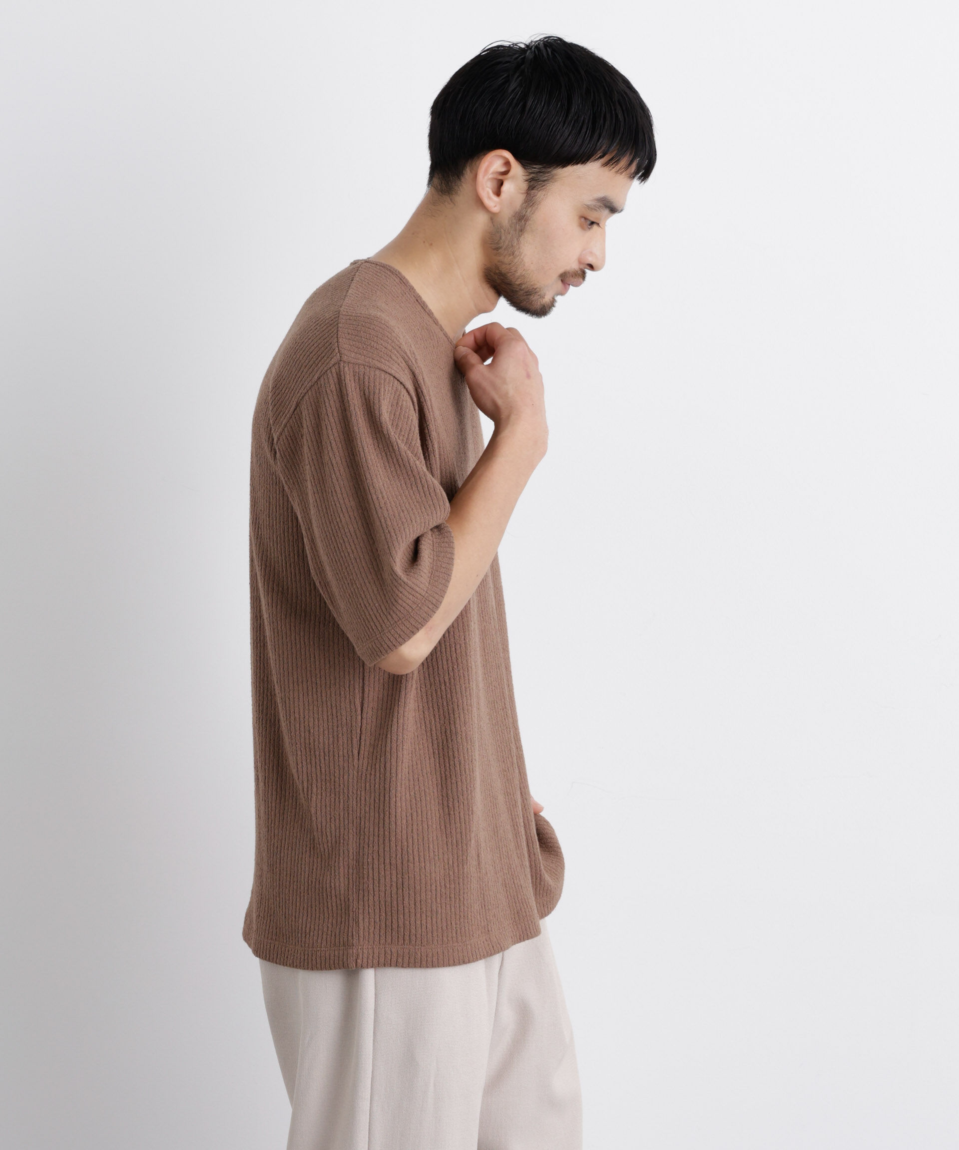 nano･universe「強撚ループヤーン針抜きストレッチ Tシャツ」|Tシャツ・カットソー|