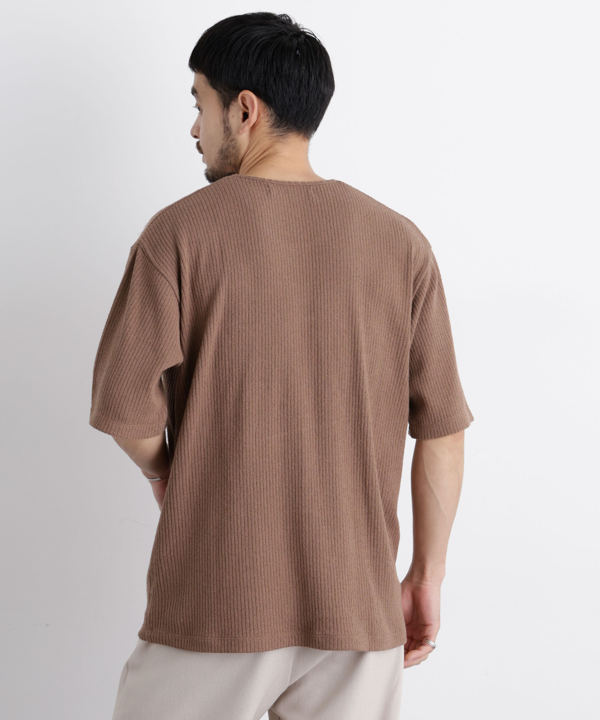 nano･universe「強撚ループヤーン針抜きストレッチ Tシャツ」|Tシャツ・カットソー|