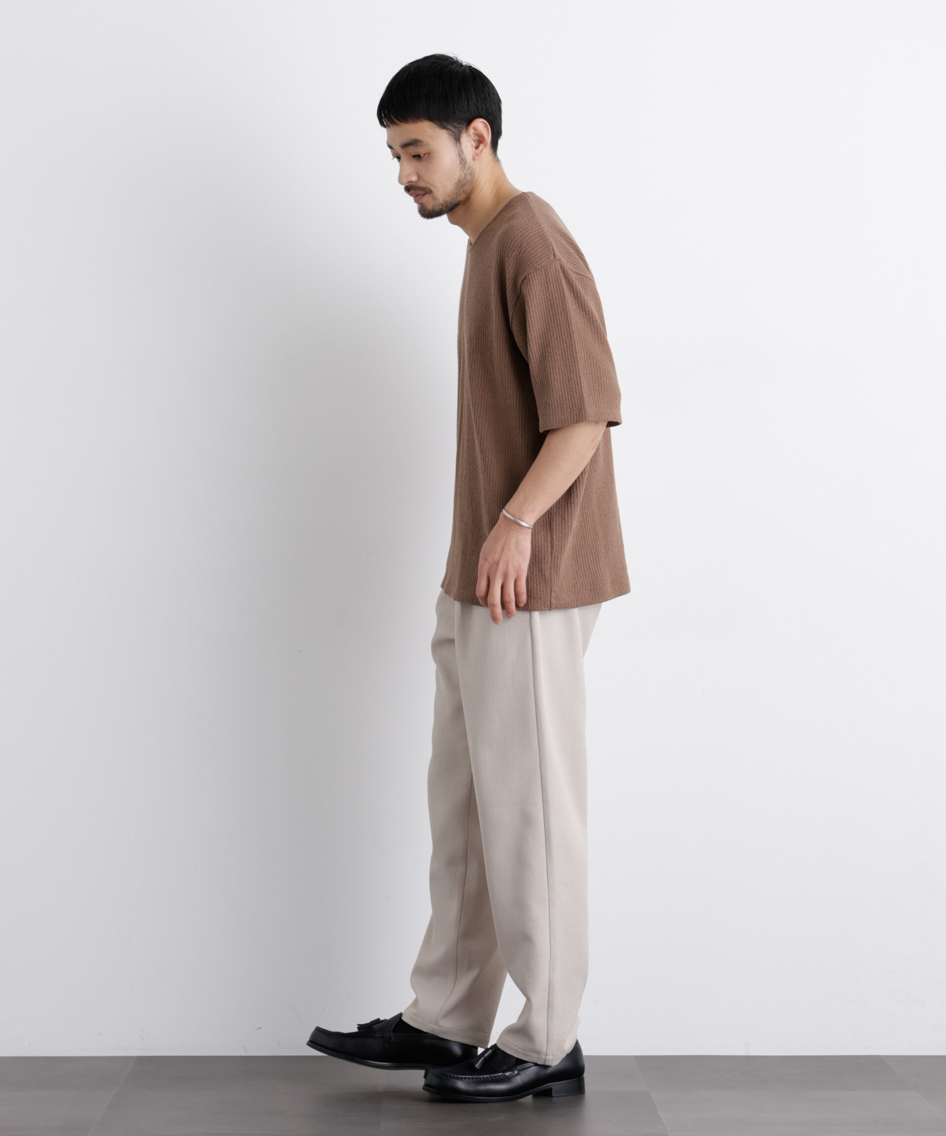 nano･universe「強撚ループヤーン針抜きストレッチ Tシャツ」|Tシャツ・カットソー|