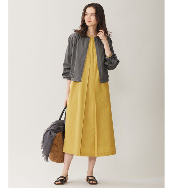 自由区「【洗える】テンセルコットンエンブロイダリー ジャケット」|ブルゾン・スタジャン|