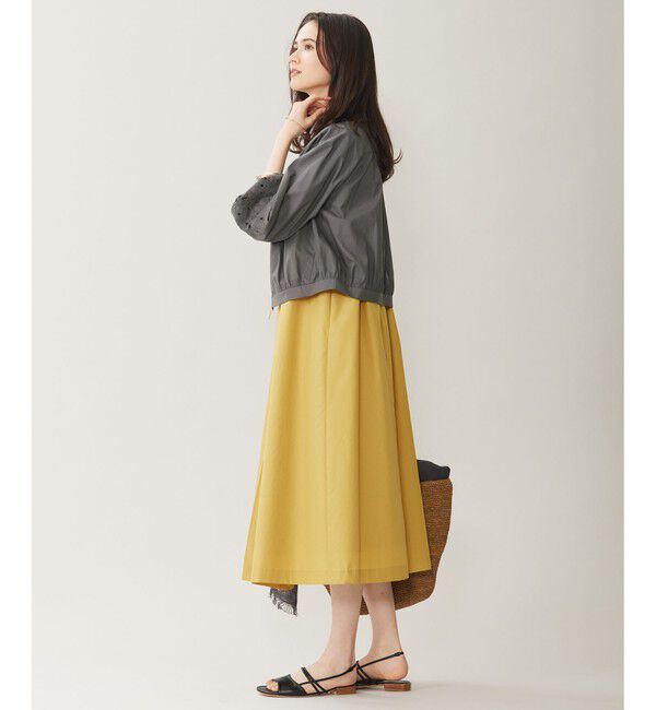 自由区「【洗える】テンセルコットンエンブロイダリー ジャケット」|ブルゾン・スタジャン|