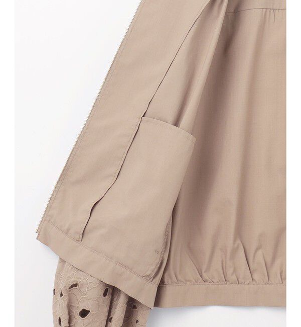 自由区「【洗える】テンセルコットンエンブロイダリー ジャケット」|ブルゾン・スタジャン|