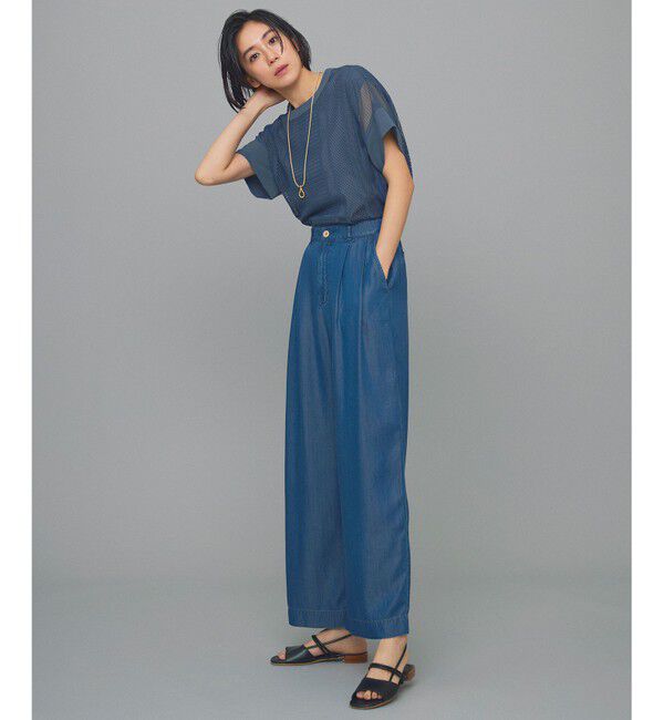 自由区「【洗える】レースエッジ Tシャツ&タンクトップセット トップス」|Tシャツ・カットソー|