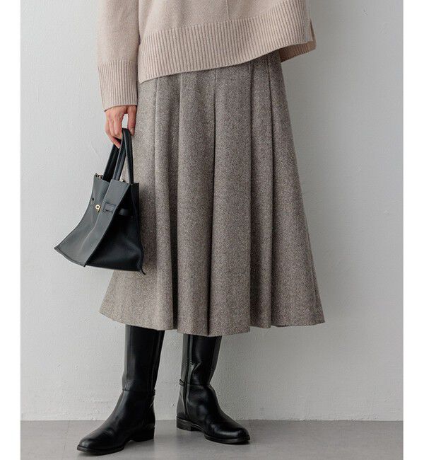 23区「シルクネップヘリンボーン ガウチョ パンツ」|その他|ブラウン系