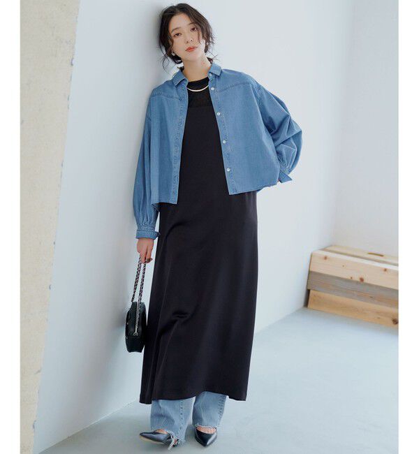 23区「【Oggi3月号掲載/洗える】ライトダンガリー クロップド ボリュームスリーブ シャツ」|シャツ・ブラウス|