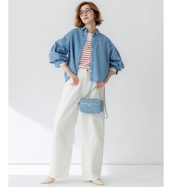 23区「【Oggi3月号掲載/洗える】ライトダンガリー クロップド ボリュームスリーブ シャツ」|シャツ・ブラウス|