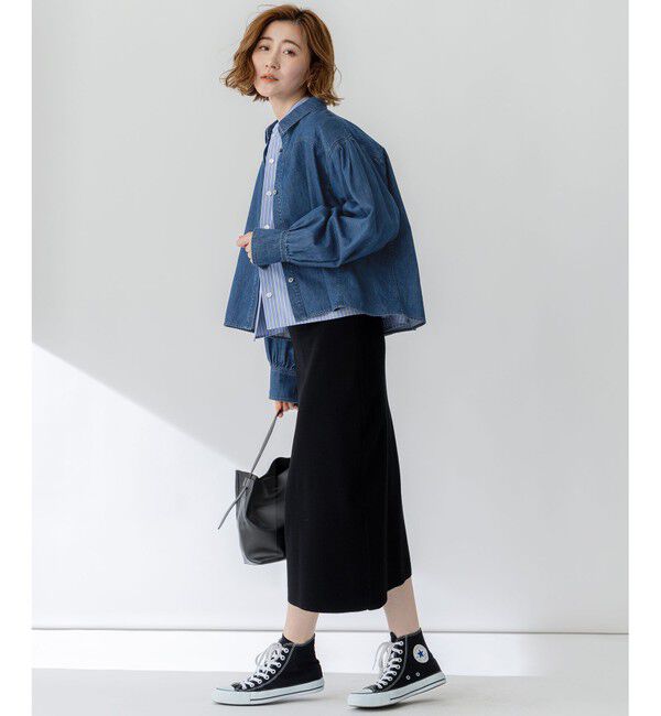 23区「【Oggi3月号掲載/洗える】ライトダンガリー クロップド ボリュームスリーブ シャツ」|シャツ・ブラウス|