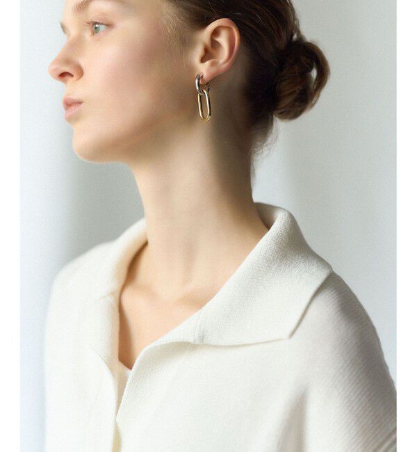 23区「【VERY・Oggi掲載】コンビカラー オーバル イヤリング」|イヤリング|