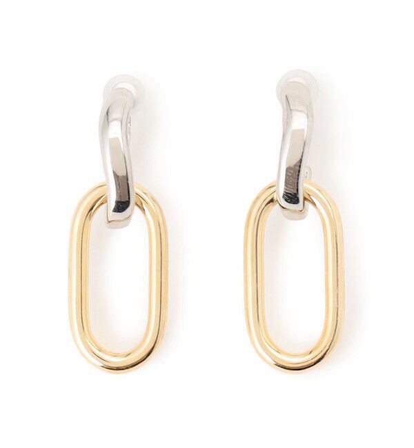 23区「【VERY・Oggi掲載】コンビカラー オーバル イヤリング」|イヤリング|