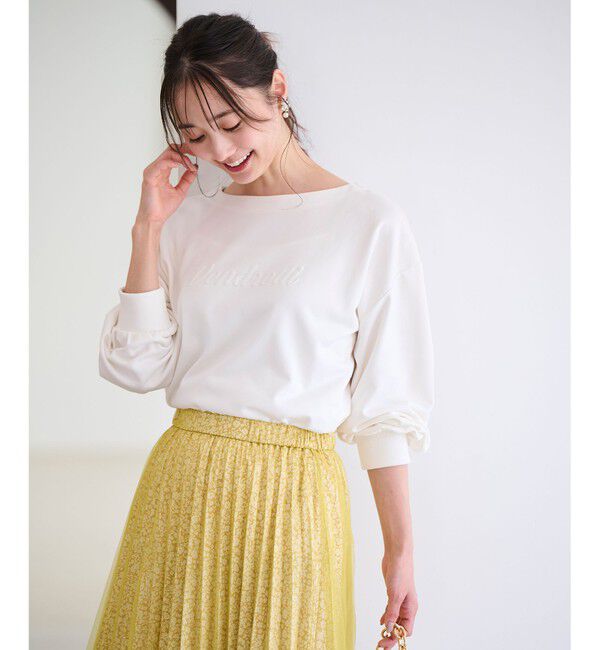 any SiS「【洗える】ミニ裏毛エンボスロゴ カットソー」|Tシャツ・カットソー|アイボリー