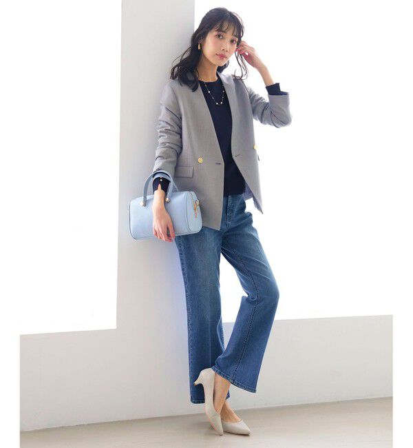 ANY SIS「センタープレスセミフレア デニム」|デニム|