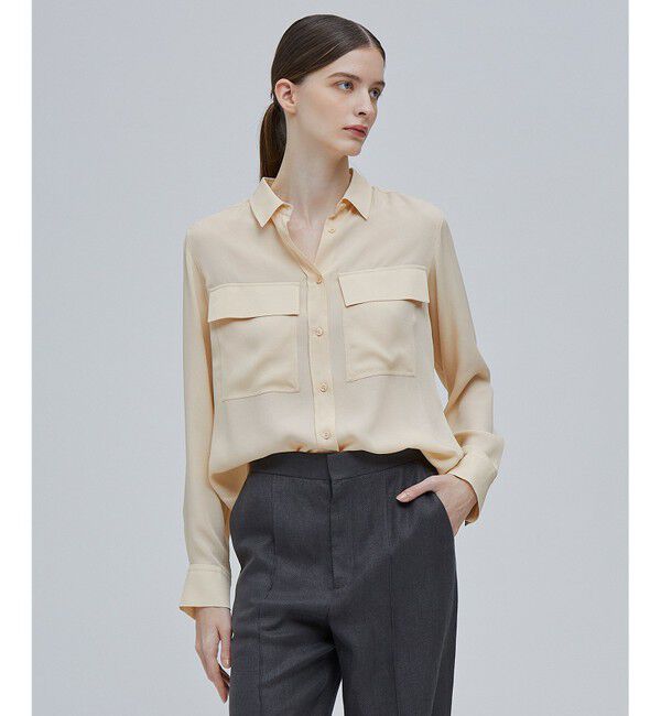 BEIGE,「OLGA / シャーリングブラウス」|シャツ・ブラウス|L.Orange