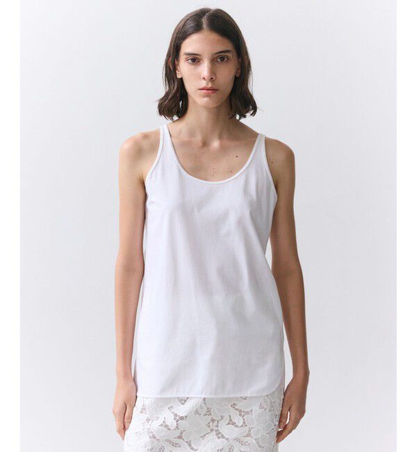 BEIGE,「【洗える】BROIS / コットンシャツテールタンクトップ」|Tシャツ・カットソー|