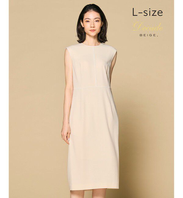BEIGE,「【洗える・L-size】CINDY / クルーネックドレス」|ワンピース|Seer Orange &times; White