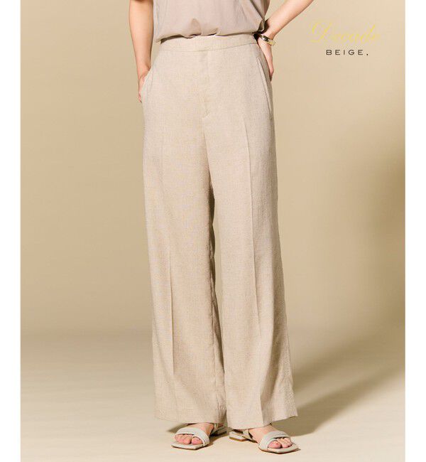 BEIGE,「CAROLE / リネンライクフルレングスワイドパンツ」|その他|Sand