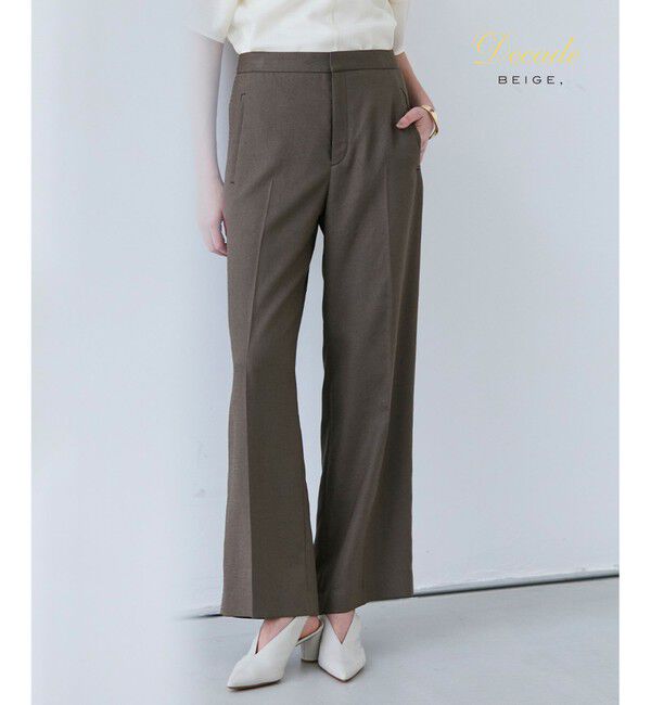 BEIGE,「CAROLE / リネンライクフルレングスワイドパンツ」|その他|Mocha