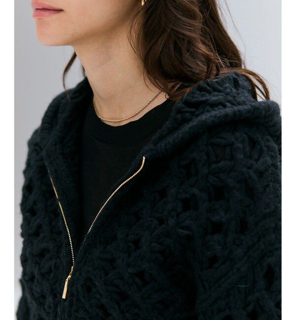 BEIGE,「KOKOMO / ウールアルパカメッシュニットパーカー」|ニット・セーター|