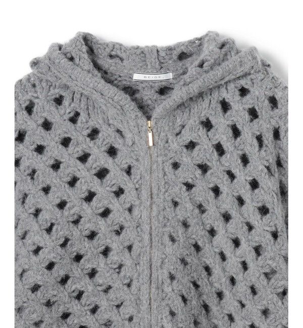 BEIGE,「KOKOMO / ウールアルパカメッシュニットパーカー」|ニット・セーター|