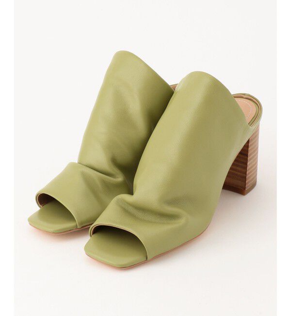 Diagram「レザースタックヒールサンダル」|サンダル|カーキ