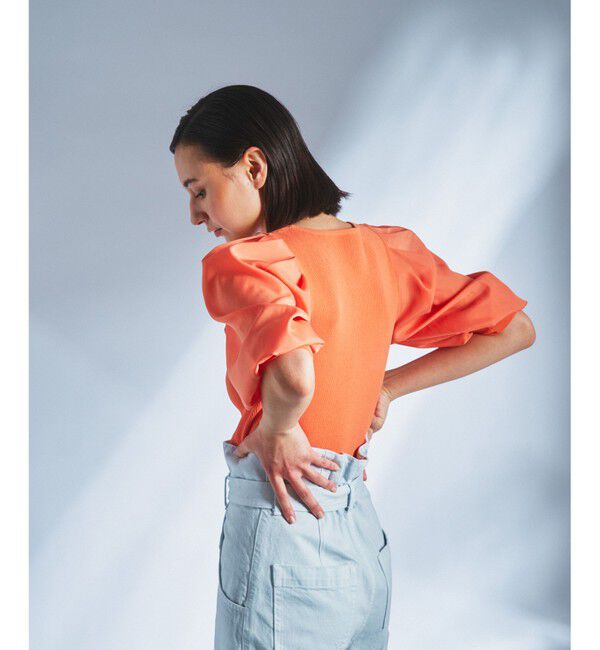  「デシン袖ニットトップ」|ニット・セーター|