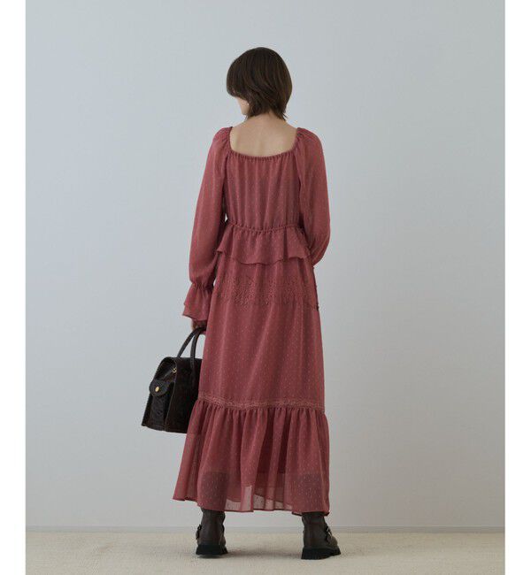 GRACE CONTINENTAL「レースコンビカットジャガードワンピース」|ワンピース|