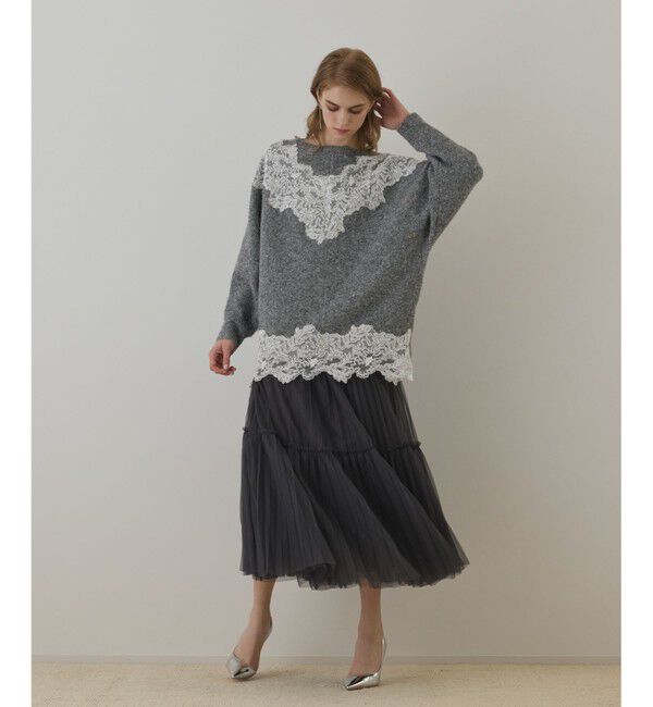 Diagram「レースドルマンニットトップ」|ニット・セーター|