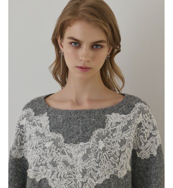 Diagram「レースドルマンニットトップ」|ニット・セーター|
