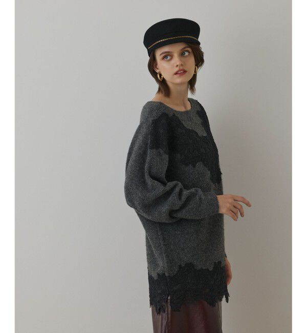 Diagram「レースドルマンニットトップ」|ニット・セーター|