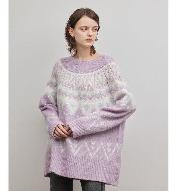 GRACE CONTINENTAL「フェアアイルニットトップ」|ニット・セーター|ラベンダー