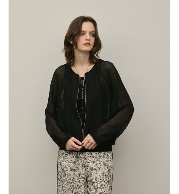 Diagram「ノーカラーカラミブルゾン」|ブルゾン・スタジャン|ブラック