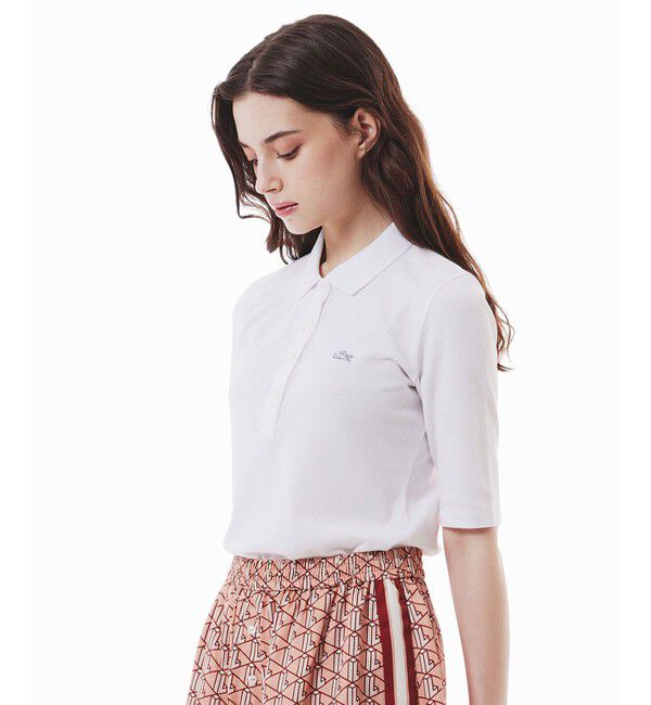 LACOSTE「スリムフィットハーフスリーブポロシャツ」|ポロシャツ|ホワイト