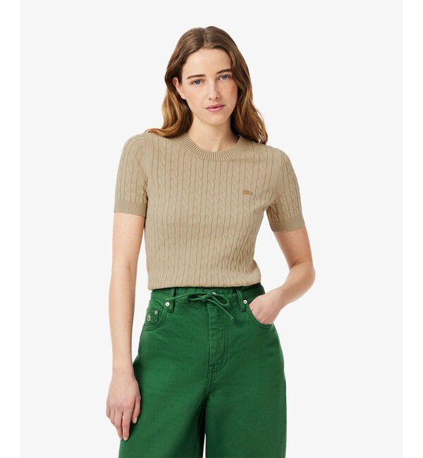 LACOSTE「ケーブルニットTシャツ」|ニット・セーター|
