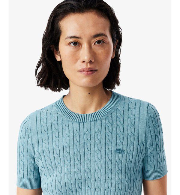 LACOSTE「ケーブルニットTシャツ」|ニット・セーター|