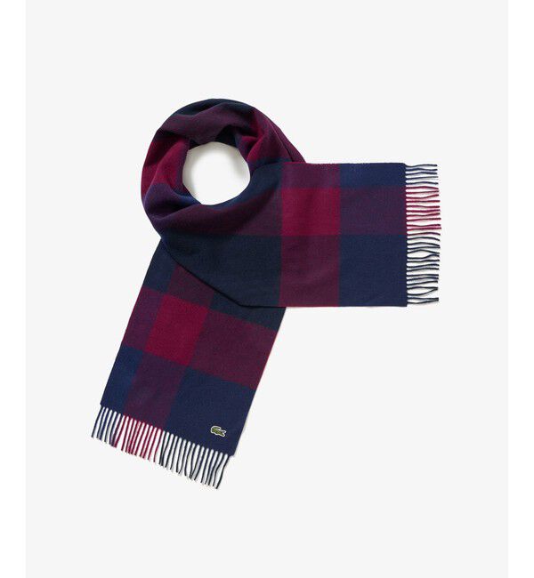 LACOSTE「メリノウールブロックチェックマフラー」|マフラー|