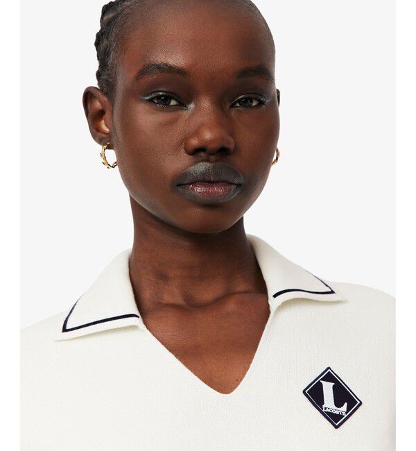 LACOSTE「フランスメイド スキッパーネックポロシャツ」|ニット・セーター|