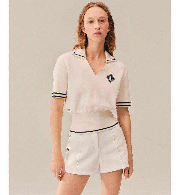 LACOSTE「フランスメイド スキッパーネックポロシャツ」|ニット・セーター|