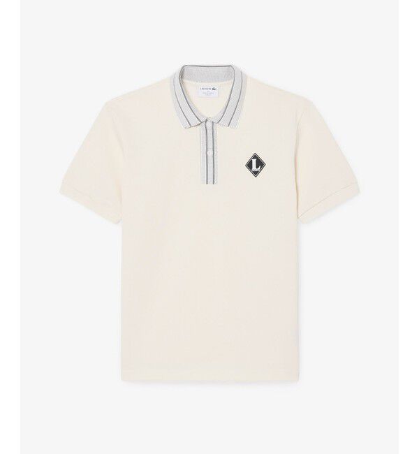 LACOSTE「フランスメイド レトロパッチポロシャツ」|ポロシャツ|オフホワイト