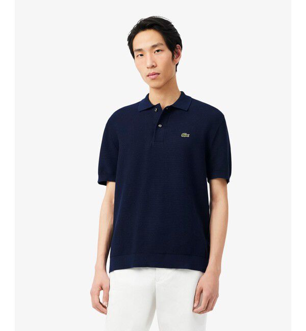 LACOSTE「ハイゲージニットクラシックポロシャツ」|ポロシャツ|ネイビー