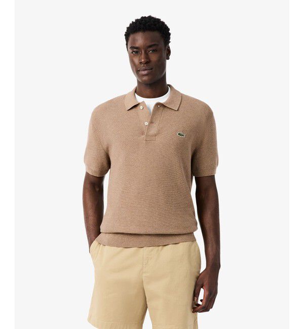 LACOSTE「ハイゲージニットクラシックポロシャツ」|ポロシャツ|ベージュ