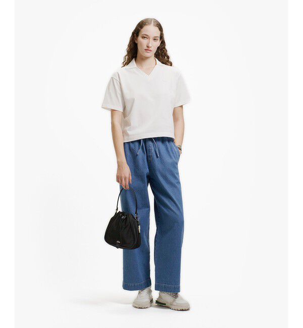 LACOSTE「鹿の子地サッカーシャツ / スキッパーネックポロ」|ポロシャツ|