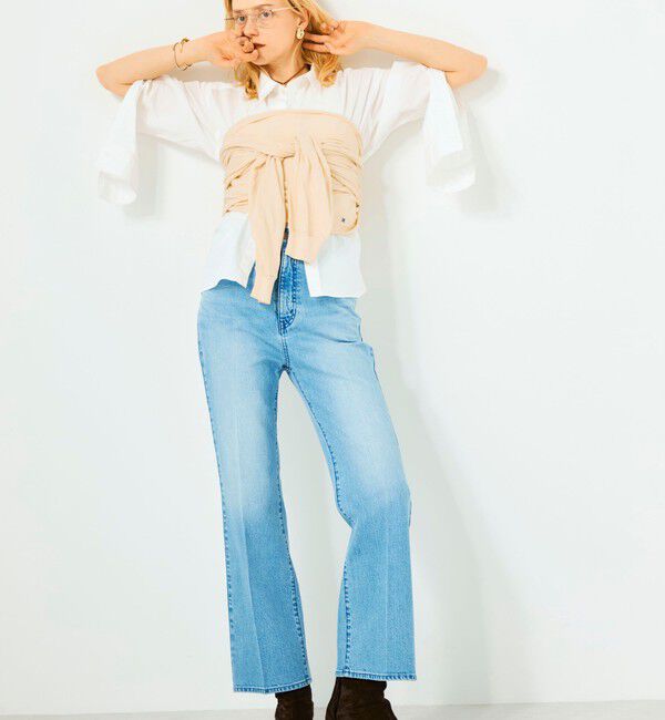 Rie Miller「【RM denim】センタープレスハイウエストパンツ」|デニム|