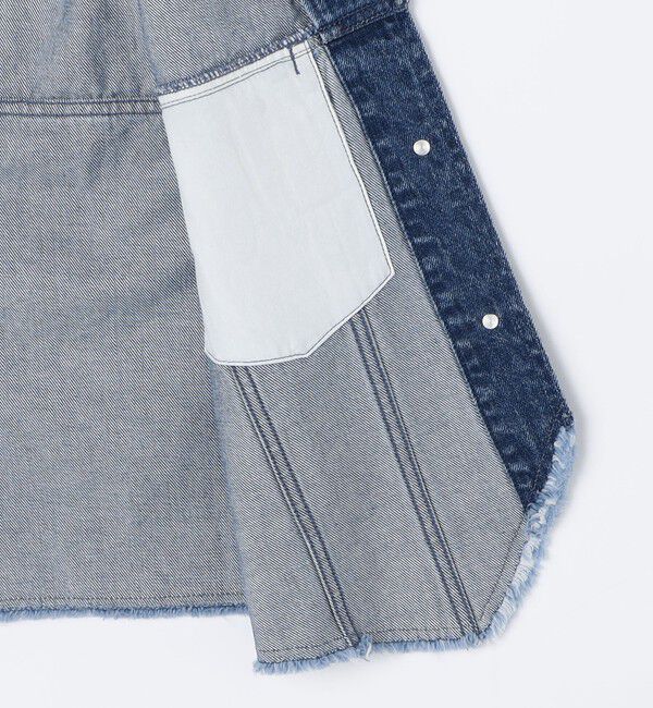 Rie Miller「【RM denim】Vネックデニムベスト」|ベスト・ジレ|