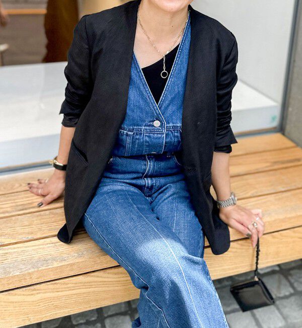 Rie Miller「【RM denim】Vネックデニムベスト」|ベスト・ジレ|