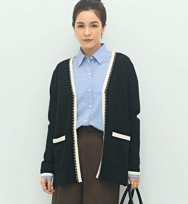 NOLLEY'S「チェーンブレード長めVネックカーディガン」|カーディガン|